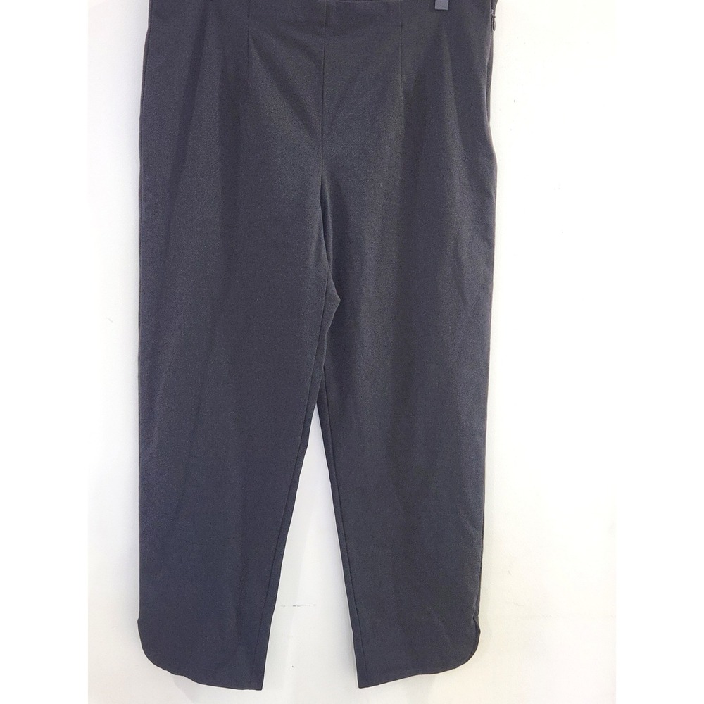 Ming Wang Black Side Zip Cropped Knit Pants Tulip Hem Size M